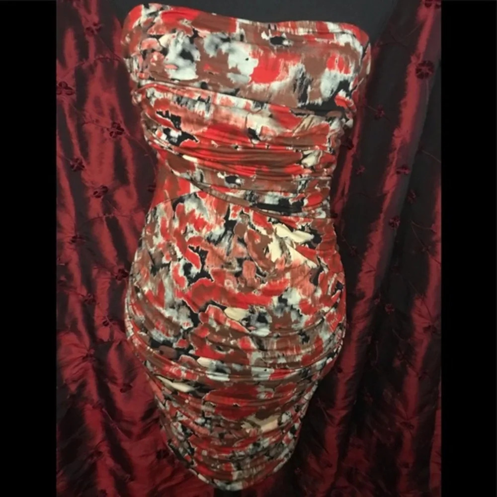 Ark & Co Multicolor Strapless Wiggle Dress, Size S